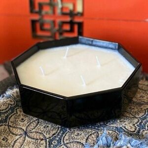 Dragons Blood Vintage 80s Black Glass Arcoroc Octime Bowl Soy Candle